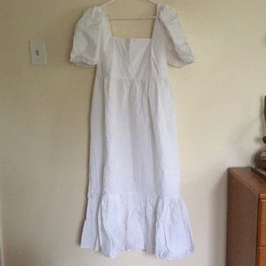 H&M NWT White Cotton Poplin Dress Size Medium